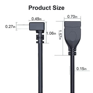 SuperSpeed USB 3.0 Male to Female Extension Data Cable Up and Down Angle 2PCS by Oxsubor(20CM,8IN)