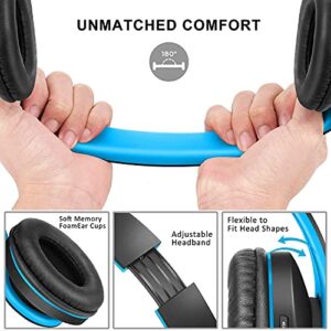 2 Items,1 Black Blue Zihnic Over-Ear Wireless Headset Bundle with 1 Black Orange Zihnic Foldable Wireless Headset