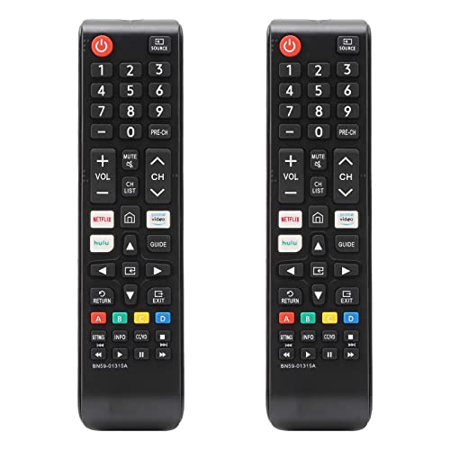 【Pack of 2】 Universal Newest Remote Control for All Samsung TV, 2 Packs BN59-01315A Universal Remote Control for All Samsung LCD LED HDTV 3D Smart TVs, with Netflix/Hulu/Prime Video Buttons