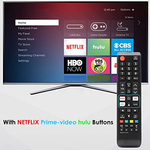 【Pack of 2】 Universal Newest Remote Control for All Samsung TV, 2 Packs BN59-01315A Universal Remote Control for All Samsung LCD LED HDTV 3D Smart TVs, with Netflix/Hulu/Prime Video Buttons