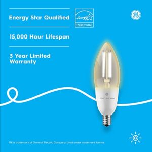 GE CYNC Smart LED Light Bulbs, Soft White, Bluetooth and Wi-Fi, Works with Alexa and Google Home, Decorative Bulbs, Small Base (4 Pack)