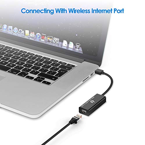 Rankie USB Network Adapter, USB 3.0 to RJ45 Gigabit Ethernet Internet Adapter (Black)