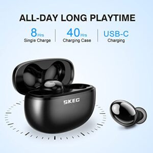 SKEG Wireless Earbuds, T20 Bluetooth Earbuds with 48H Playtime, Premium Sound with Deep Bass, 4-Microphones Design for Call, Wireless Headphones with Game Mode, IPX7 Waterproof Headphones for Sports