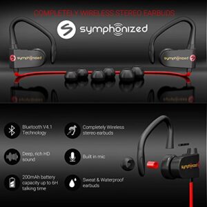 Symphonized Neckband Bluetooth Headphones - Wireless Sport Earbuds, Bluetooth Wireless Earbuds with Earhooks, Bluetooth Earbuds with Ear Hook, Running Earbuds, Neck Bluetooth Headphones Microphone