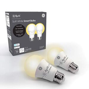 ge cync smart light bulbs, bluetooth enabled, alexa and google home compatible, soft white (2pack), packaging may vary
