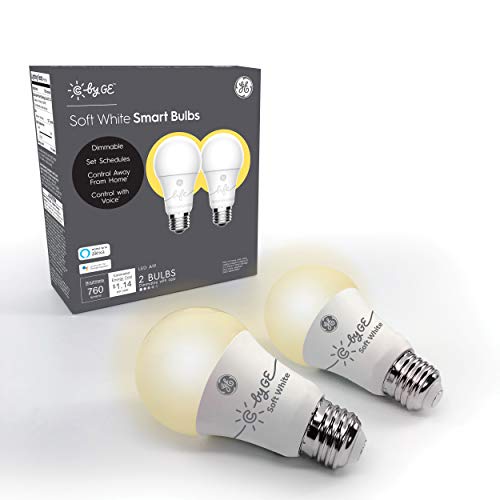 GE CYNC Smart Light Bulbs, Bluetooth Enabled, Alexa and Google Home Compatible, Soft White (2Pack), Packaging May Vary