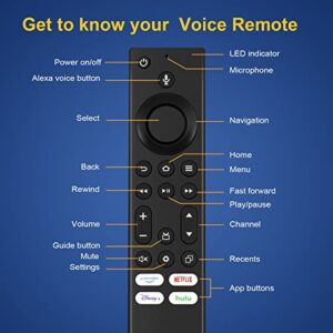 NS-RCFNA-21 CT-RC1US-21 Replacement Voice Remote for Insignia Fire Smart TVs and Toshiba Fire Smart TVs with 4 Shortcut Buttons - PrimeVideo Netflix Disney+ Hulu,Low Energy Consumption