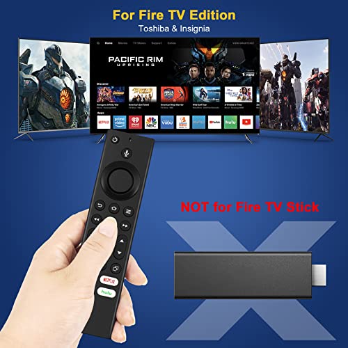 NS-RCFNA-21 CT-RC1US-21 Replacement Voice Remote for Insignia Fire Smart TVs and Toshiba Fire Smart TVs with 4 Shortcut Buttons - PrimeVideo Netflix Disney+ Hulu,Low Energy Consumption