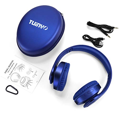 TUINYO Wireless Headphones Over Ear, Bluetooth Headphones with Microphone, Foldable Stereo Wireless Headsetfor Travel Work TV PC Cellphone