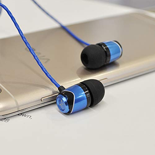 SoundMAGIC E10C Wired Earbuds with Microphone HiFi Stereo Earphones Noise Isolating in Ear Headphones Powerful Bass Tangle Free Cord Blue