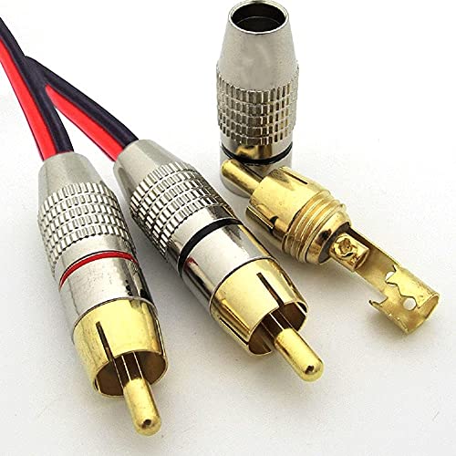 ukiism RCA to Speaker Wire Adapter, Speaker Bare Wire Cables to RCA Plugs Adapter Repair Speaker Cord for Speakers Amplifier Audio Video AV Receivers(2Pack, 1foot)