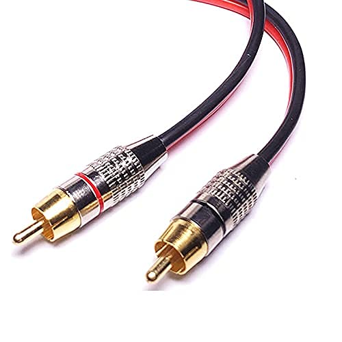 ukiism RCA to Speaker Wire Adapter, Speaker Bare Wire Cables to RCA Plugs Adapter Repair Speaker Cord for Speakers Amplifier Audio Video AV Receivers(2Pack, 1foot)