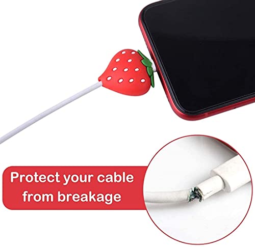 20-Piece USB Charger Protector, Suitable for iPhone iPad Cable, Fruit bite Charging Protector and Cable Holder, Charging Cable Protector, Mobile Phone Accessory Cable Partner