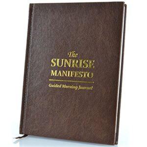 SaltWrap The Sunrise Manifesto Guided Morning Journal (Brown) - Minimalist Morning Pages for Gratitude, Productivity, and Focus