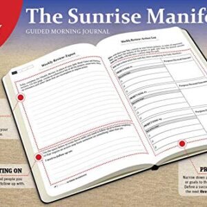 SaltWrap The Sunrise Manifesto Guided Morning Journal (Brown) - Minimalist Morning Pages for Gratitude, Productivity, and Focus