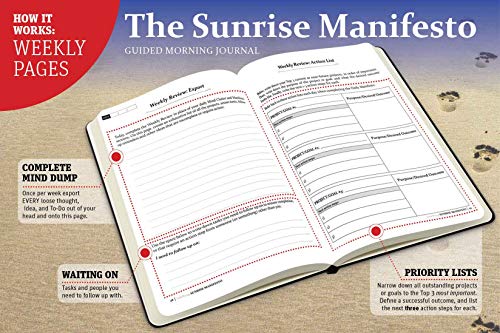 SaltWrap The Sunrise Manifesto Guided Morning Journal (Brown) - Minimalist Morning Pages for Gratitude, Productivity, and Focus