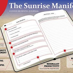 SaltWrap The Sunrise Manifesto Guided Morning Journal (Brown) - Minimalist Morning Pages for Gratitude, Productivity, and Focus