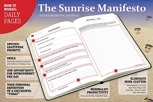 SaltWrap The Sunrise Manifesto Guided Morning Journal (Brown) - Minimalist Morning Pages for Gratitude, Productivity, and Focus