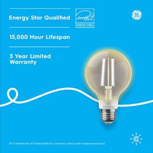 GE CYNC Smart LED Light Bulbs, Soft White, Bluetooth and Wi-Fi, Compatible with Alexa and Google Home, G25 Globe Light Bulbs (Pack of 4)