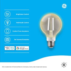 GE CYNC Smart LED Light Bulbs, Soft White, Bluetooth and Wi-Fi, Compatible with Alexa and Google Home, G25 Globe Light Bulbs (Pack of 4)