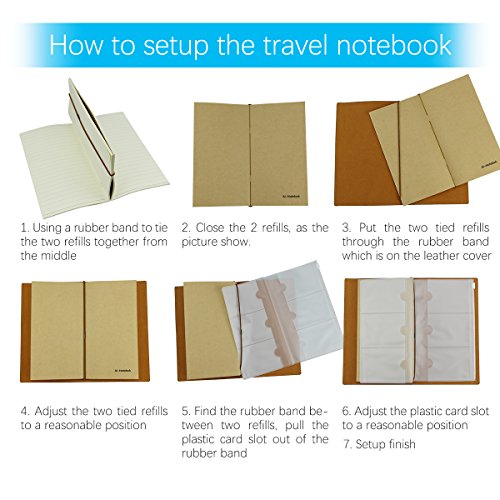 Travelers Notebook Inserts Lined Paper, Refill for Travel Journal, 7.5 X4 Inch - Set of 3 - 240 Pages, Supply by ai-natebok