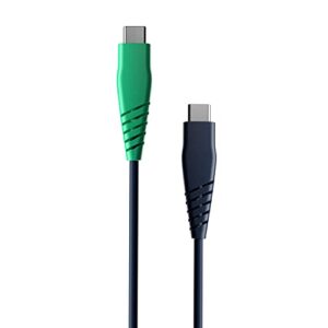skullcandy line usb-c charger cable / charge your android, laptop and more / usb-c to usb-c cable / usb-c charger fast charging – 4ft dark blue/green