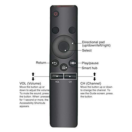 BN59-01260A Replaced Remote fit for Samsung TV UN40K6250AF UN40K6250AFXZA UN40KU630DFXZA UN40KU6300F UN40KU6300FXZA UN43KU6300F UN43KU6300FXZA UN43KU630D UN43KU630DF UN43KU630DFXZ RMCSPK1AP2