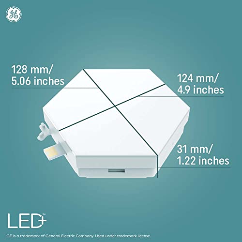 GE LED+ Color Changing LED Hexagon Tile Panels with Remote, No App or Wi-Fi Required, Linking Compatible (6 Pack)