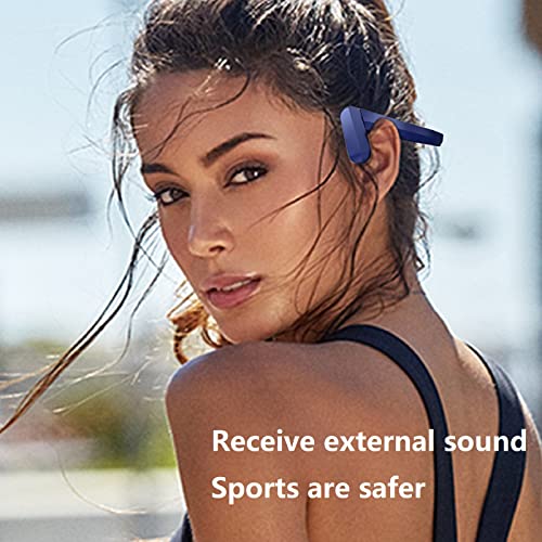 Wireless Air Conduction Headphones Bluetooth Open Ear Sport Headphones with Microphones, Foldable Lightweight Running Headphones Portable Neckband Headphones-1*Black