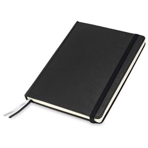 samsill large size writing notebook, hardbound cover, 7.5 inch x 10 inch, 120 ruled sheets (240 pages), black