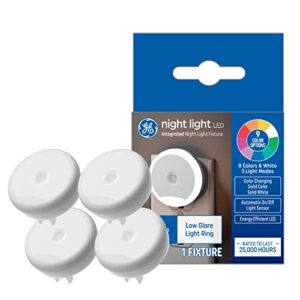 ge led ring night light, color changing plug-in night light fixture (4 pack)