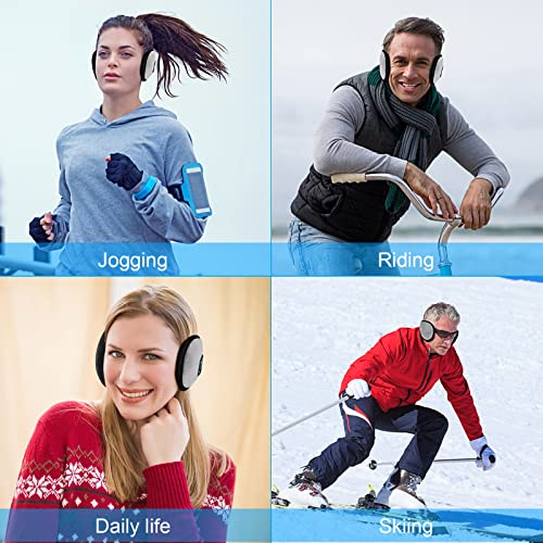 ERNSITNG Wireless Earmuffs, Headphones Warmer Ear Muffs,Wireless Headphones Earmuffs Built-in HD Speakers And Microphone Foldable Suitable For Men, Women Outdoor Sports And Travel