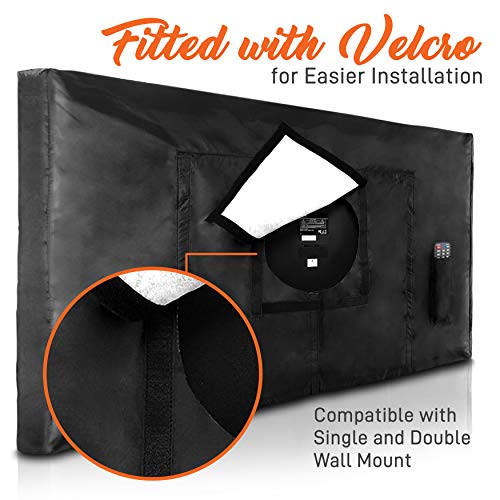 Waterproof Outdoor TV Cover 33" - Full Flat Screen TV Protective Cover Indoor/Outdoor Television Cover - UV Resistant Weatherproof Dust-Proof TV Screen Protector w/ 360° Coverage - SereneLife SLTVC30