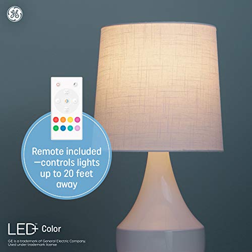 GE Lighting LED+ Decorative Light Bulbs, Color Changing, Small Base, Dimmable, Remote Included 2 Count (Pack of 4), White