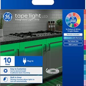 GE LED Tape Light, Indoor Plug-In Strip Light, Color Changing, 10-Feet