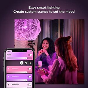 Philips Hue White and Color Ambiance A19 E26 Base Lumen LED Smart Bulb, Bluetooth & Zigbee Compatible (Hue Hub Optional), Works with Alexa & Google Assistant, 3 Bulbs