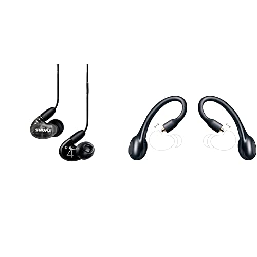 Shure AONIC 4 True Wireless Earbuds Bundle with SE425 Sound Isolating Earphones + RMCE-TW2 Bluetooth Adapter, Detailed Sound, Dual-Driver Hybrid, Secure In-Ear Fit, Durable Quality - Black