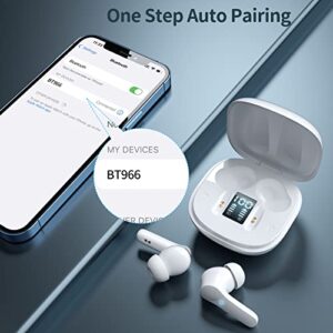 Wireless Earbuds Bluetooth V5.1 Headphones Stereo Bass with Wireless Charging Case and LED Digital Display, 48H Playtime, IPX7 Waterproof in-Ear Bluetooth Earphones for iPhone Android Smartphone