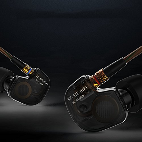 KZ FBA_4330330199 Beteran ATE -ATE Dynamic Balanced Armature IEMS In Ear HIFI Monitors DJ Studio Stereo Music Earphones Headphone Earbuds For Mobile Phone iPhone Samsung MP3 MP4 Music Player no Mic (Balck)