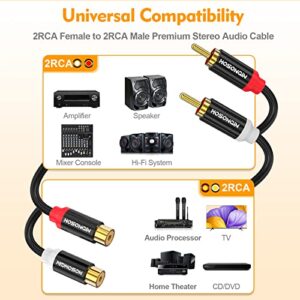 HOSONGIN RCA Extension Cable Male to Female 3.3ft, 2 RCA Male to 2 RCA Female Stereo Audio Cable - PVC Jacket Gold-Plated Plug Double Shielding Cable - 3.3 feet