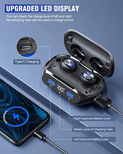 Mix Hero Bluetooth Headphones,IP5 Auto Pairing 200H Stereo Sound True Wireless Earbuds in Ear Bluetooth Earphones Binaural Call Headset with Built in Mic and Charging Case for Sports Running