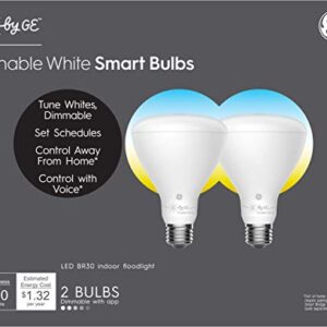 GE Lighting CYNC Smart Flood Light Bulbs, Bluetooth Enabled, Tunable White, Alexa and Google Assistant Compatible, Cool and Warm White (2 Pack), Packaging May Vary