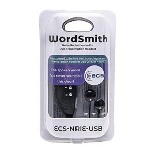 ECS-NRIE-USB WordSmith Noise Reduction in-Ear USB Transcription Headset with Infinity-3 USB Foot Pedal & USB Hub & Ear Tips