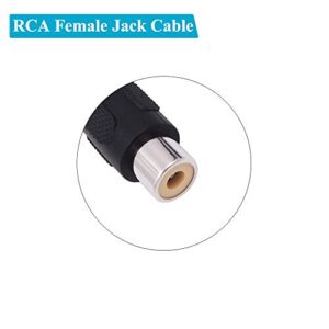 Fancasee 2 Pack Speaker Wire RCA Female Plug Jack Connector Adapter to Bare Wire Open End Audio Video RCA Cable for Amplifier Receiver Speakers