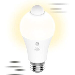 GE LED+ Motion Sensor LED Light Bulbs, Security Light, Warm White, A21 Standard Bulbs (2 Pack)