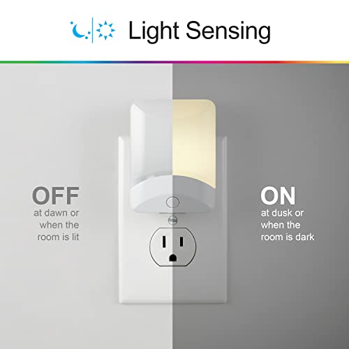 GE Color-Changing LED Night Light, 1 pack, Plug Into Wall, Dusk to Dawn Sensor, For bathroom, Childrens Room, Nursery, Safety Rated, White, 34693