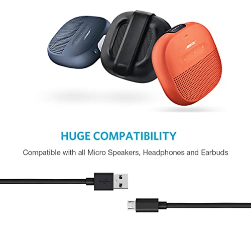 5FT USB Micro Bose SoundLink Color, Color II 2 Charger Charging Cord Cable for Bose SoundLink Revolve+ II, SoundLink Micro II, Mini II, QuietComfort 35 II, 20, SoundSport Bluetooth Speaker Power Cord