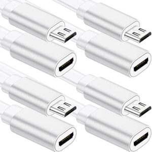 sumind 4 pack 10 ft/ 3 meter micro usb extension cable male to female extender cord compatible with wireless security camera flat power cable, cable clips included (white)
