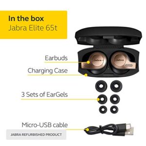 Jabra Elite 65t Alexa Enabled True Wireless Earbuds Charging Case - Copper Black (Renewed)