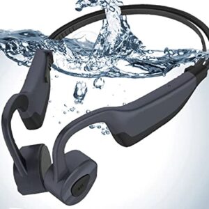 IKXO Swimming Bone Conduction Headphones Waterproof Mp3 Player, Open Ear Wireless Earbuds 16G Sport Earphones with Bluetooth for Running Diving Water Gym Spa Underwater